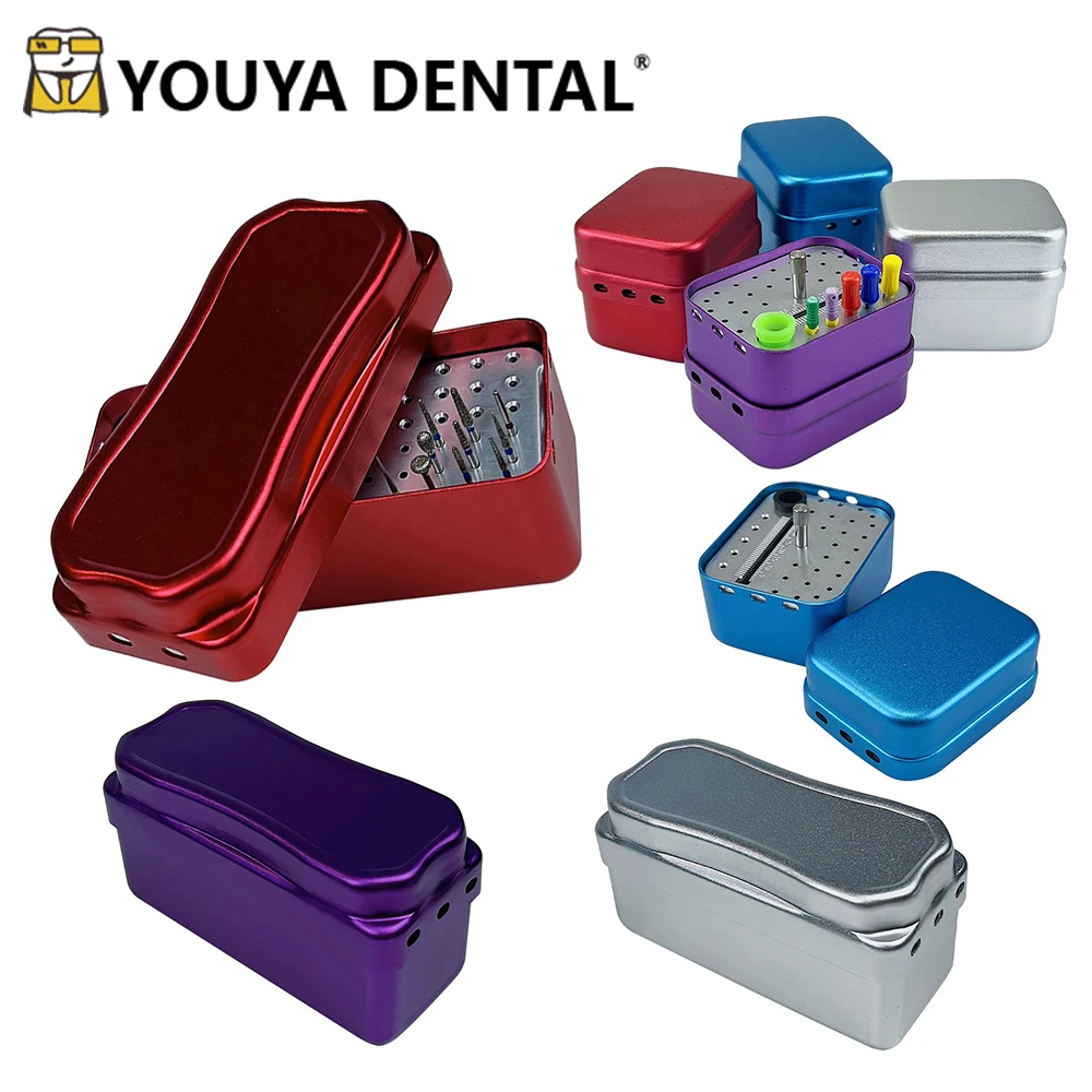 

Dental Bur Holder Disinfection Box Autoclave Sterilizer Case Burs Endo Files Holder 30/72 Holes For Burs Dentist Lab Instrument