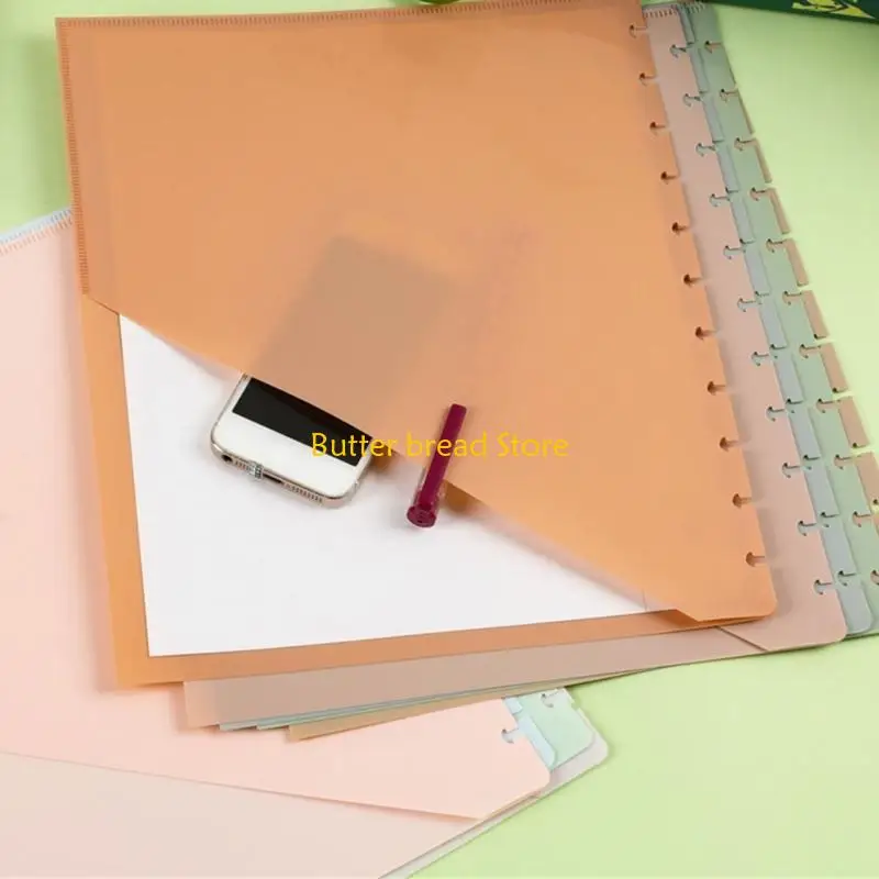 

W89C 11 Holes Binder Dividers with Front Pocket Pack of 5 for Binders Notebook Journal Planner 3 Hole Punched Refill Paper