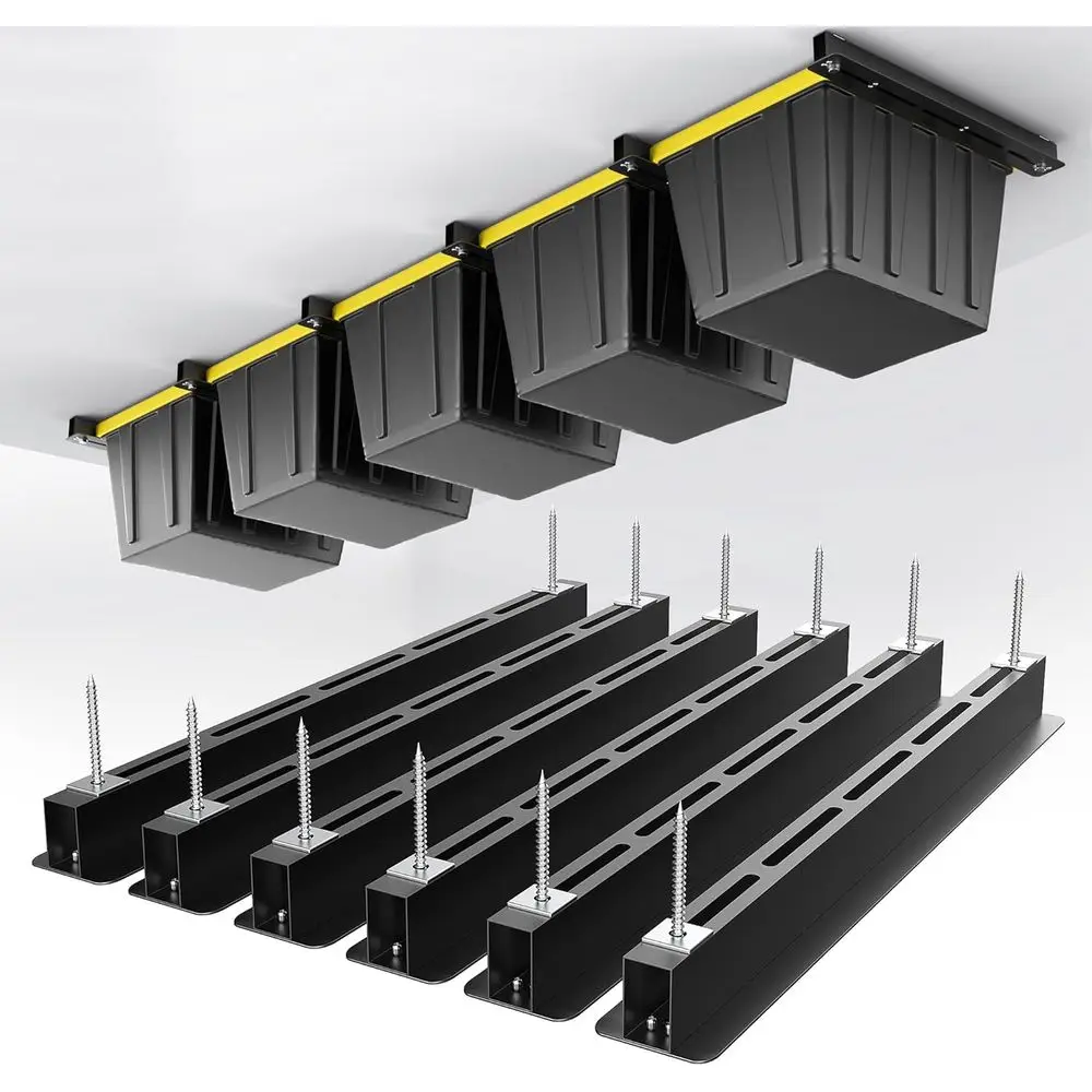 

EVERHANGER Ceiling Storage Rack, Heavy Duty OverGarage Storage Rack, Adjustable Ceiling Bin Storage System, 6 Sets or 5 Bins, 26