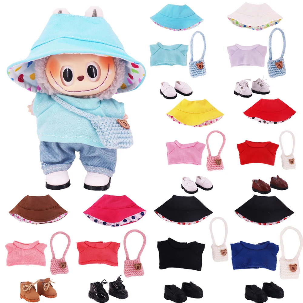 5 Pcs Doll Clothes Set For labubu 17cm Plush Doll Accessories,Toys For Girls,Christmas Birthday Present