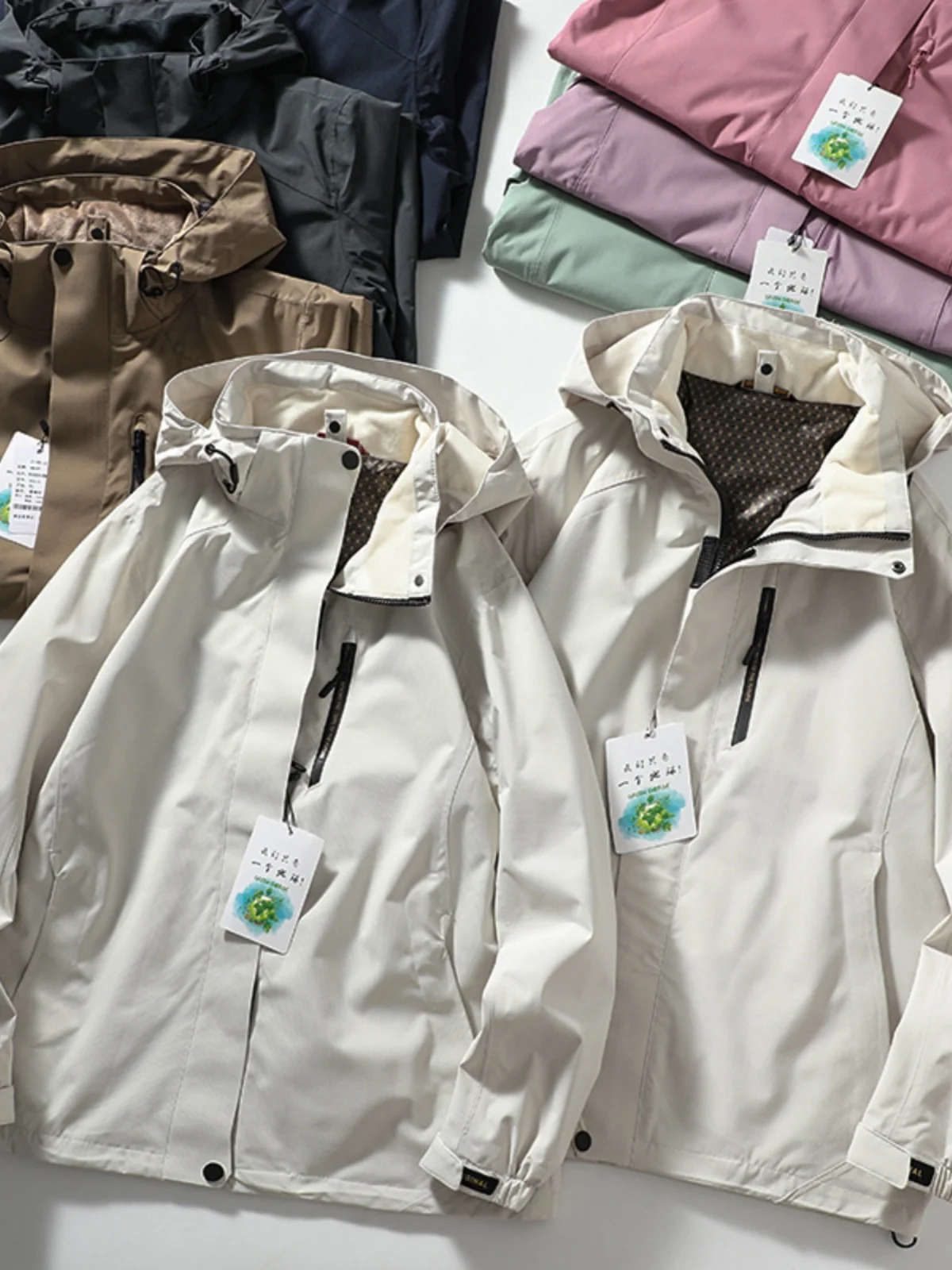 

Couples Sle Outdoor Waterproof Breathable Casual Workwear Jaet Hooded Autumn New Arrival Men's Stand Fit Coat