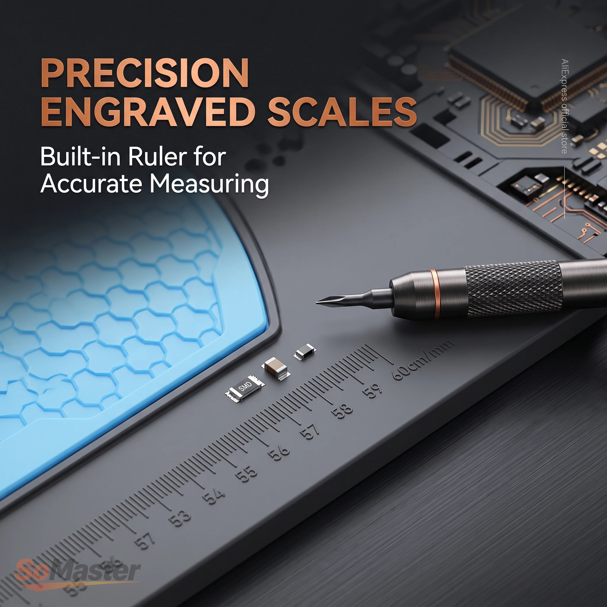 Heat Resistant Solder Mat Insulation Phone Repair Mat Screw Silicone Table Mat Set for Work Desk Maintenance Size 600MM*328MM