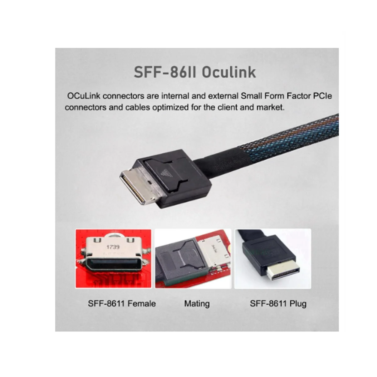 PCIe to SFF-8611 Adapter,Oculink SFF-8611 to PCIe PCI-Express 16X 4X Adapter with SATA Power Port for Mainboard Graphics