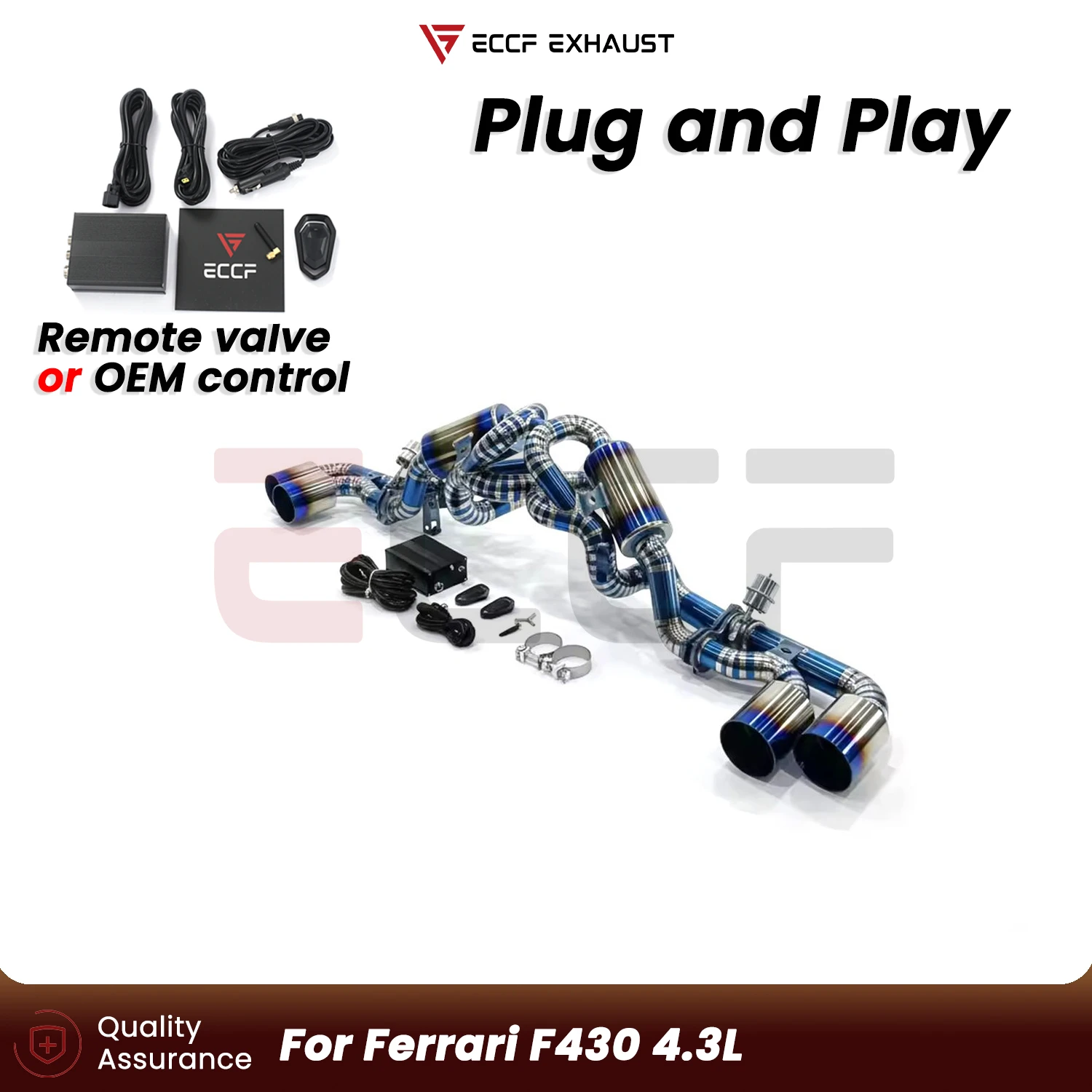 

Sporty Valvetronic Exhaust Titanium Exhaust System For Ferrari F430 4.3L Plug and Play Performance Upgrade Easy Installation