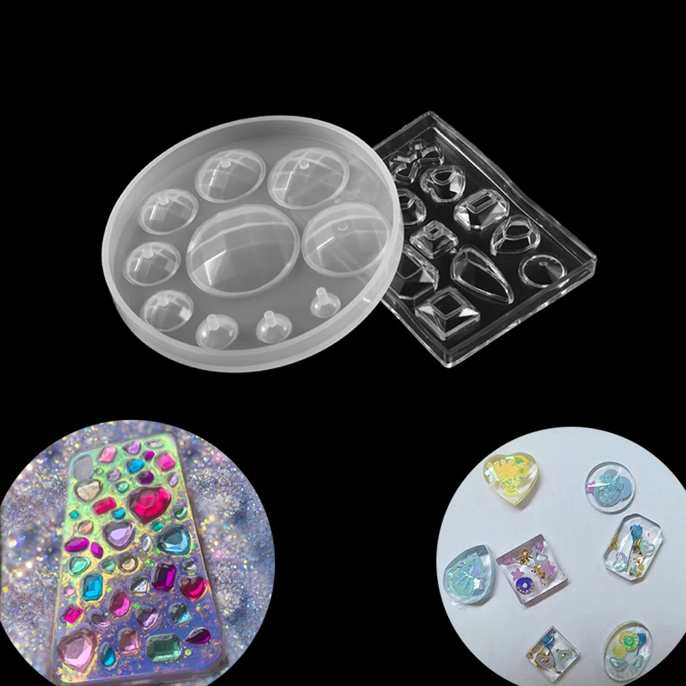 

1 шт., силиконовая форма для смолы, круглые квадратные Подвесные серьги из эпоксидной смолы, аксессуары «сделай сам»