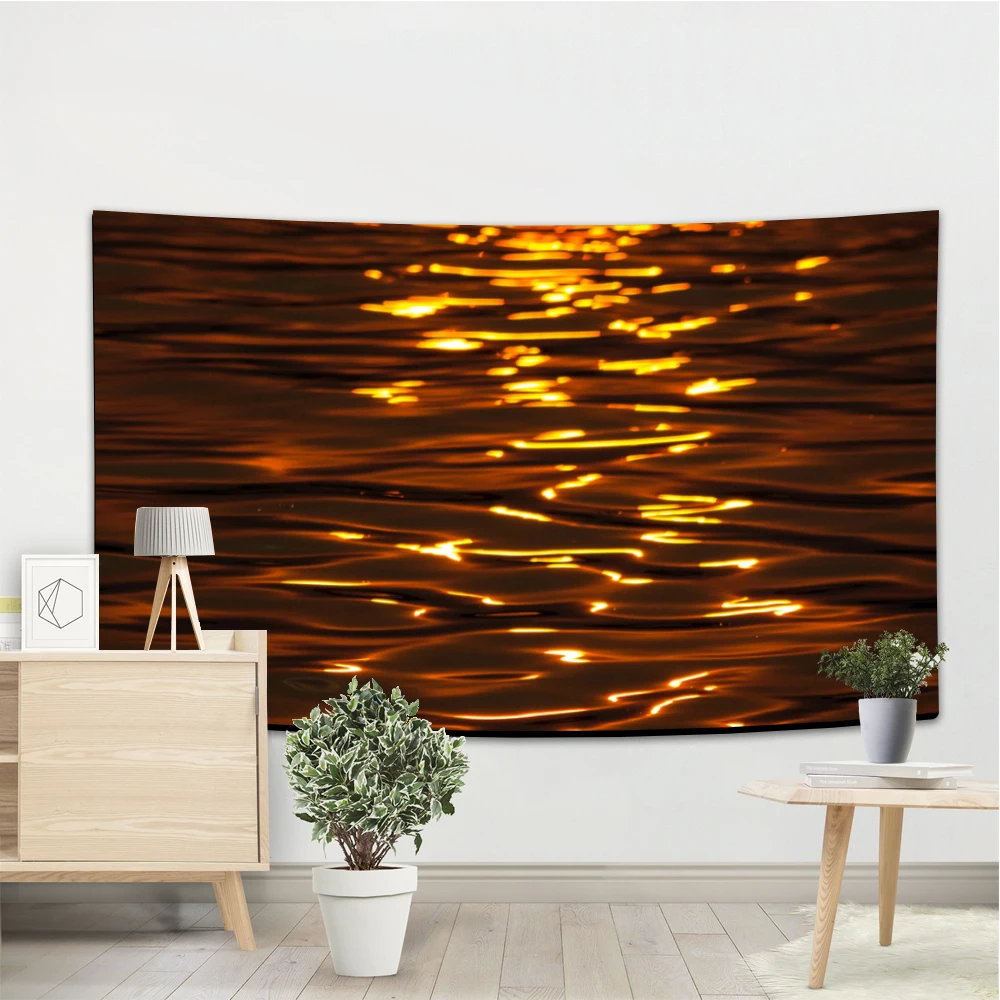 Shimmering Sea Surface Scenery Vacation Tapestry River  Wall Decor Bedroom Decoration  Bedding Room Decorative