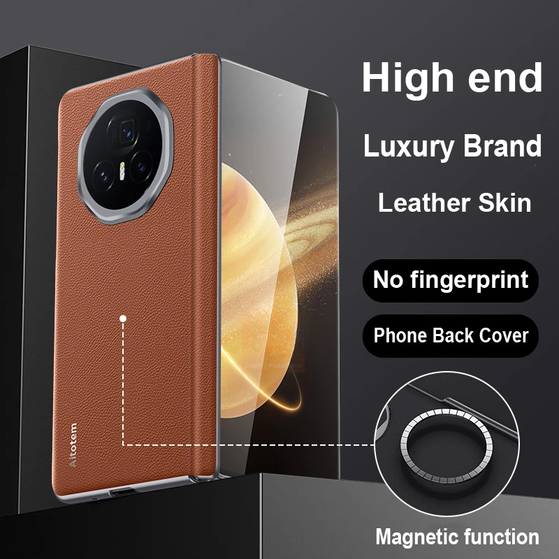 

Luxury Business Magnetic Leather Case for Honor Magic V3 Matte Skin Feel Solid Color No Fingerprint Shockproof Protect Cover