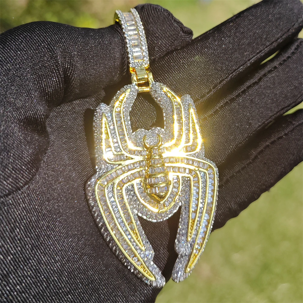 

Hip-Hop Iced-Out Spider Pendant Full Zircon Unisex Minimalist Trendy Jewelry