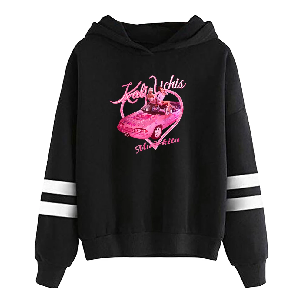 Sweat à capuche sans poche pour hommes et femmes, sweat à capuche Kali Uchis Munekita, Streetwear à manches, Red Moon in Venus Tour, barres parallèles