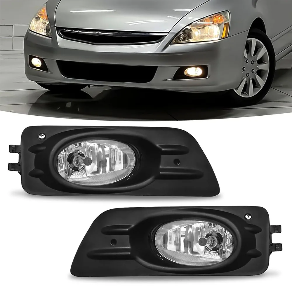 

Halogen Fog Light Assembly for 2006 2007 Honda Accord Sedan Front Bumer Fog Lamp Kit with Wiring Harness & Switch Plug and Play