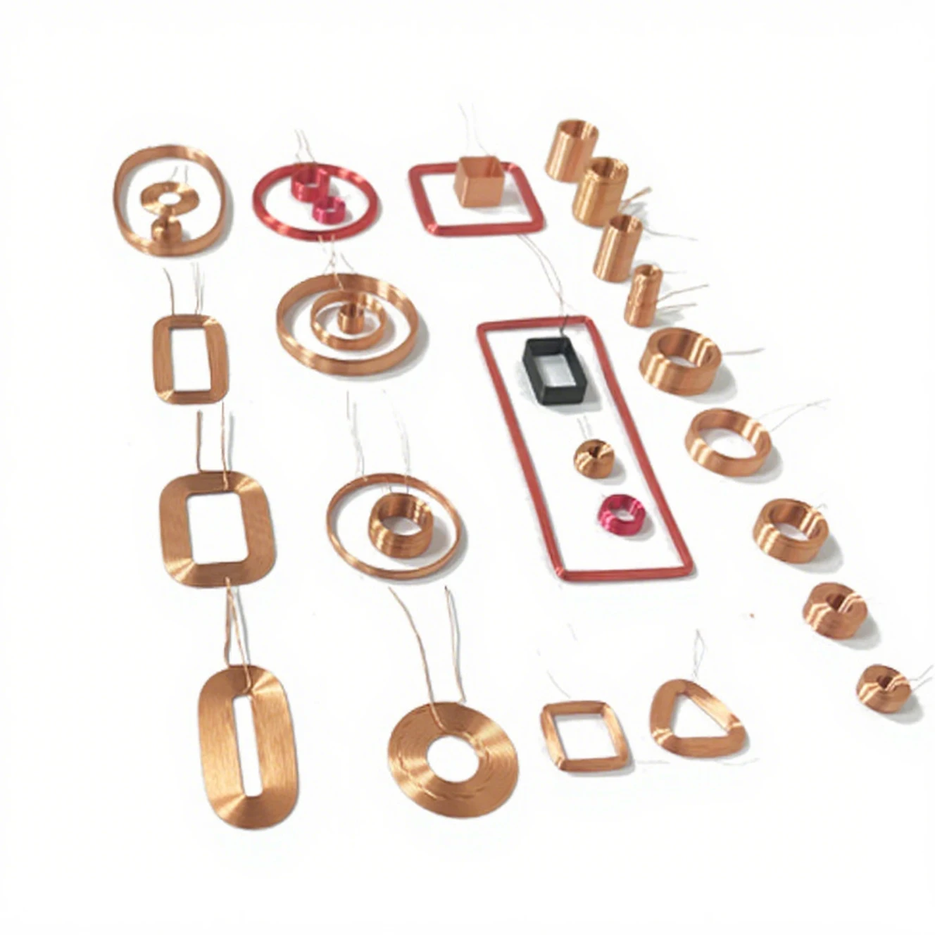 50 Pieces Factory OEM ODM Customized Copper Coil for Inductors and Transformers Generating  Force Various Sizes