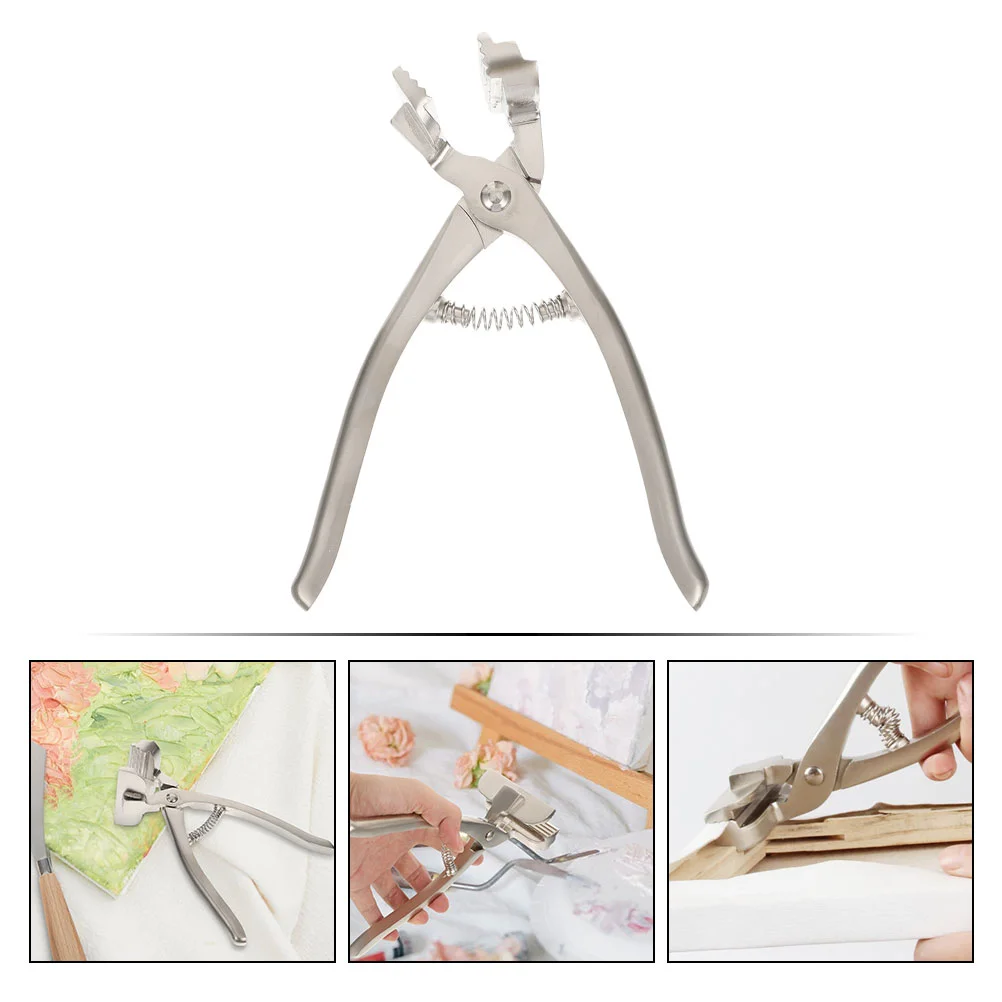 Stainless Steel Tongs Canvas Pliers Multifunctional Clamp Tension Tool 17X14.5X7.6CM Silver Metal Practical Gripper Stretching