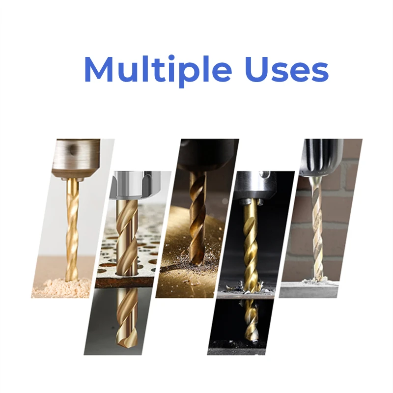 M0.5 ~ M12 티타늄 고속 강철 트위스트 드릴 비트 세트 HSS 도구 세트 금속 드릴링 커터 기계 용 액세서리