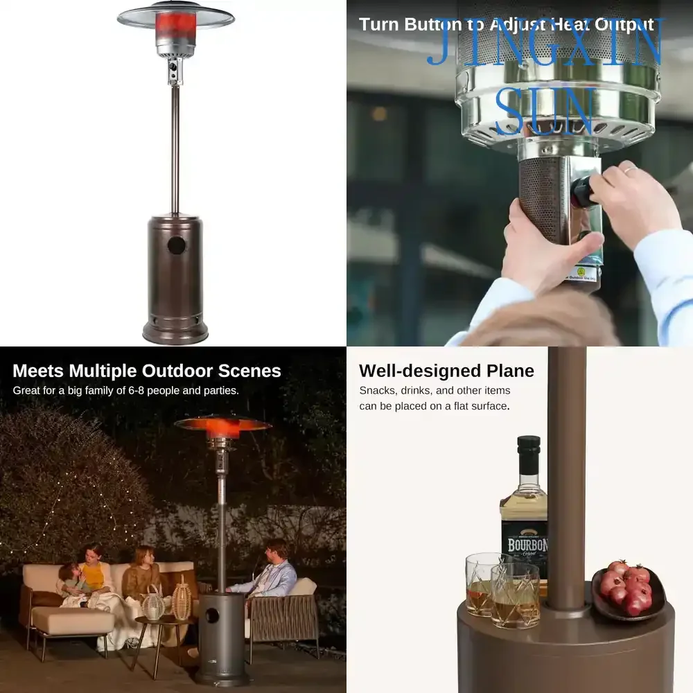 Pyramid Mushroom Heater for Outdoor Patio Garden Hotel Cafe LPG Propane Butane Gas Heater for Fuel Heating Outdoor Space