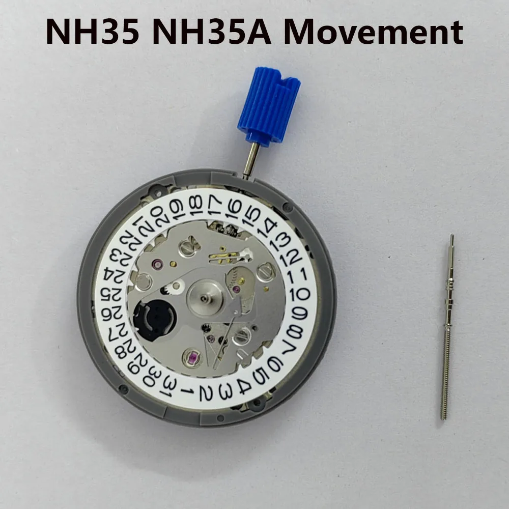 

NH35 Automatic Mechanical Movement High Accuracy 24 Jewels Mod Watch Replacement NH35A Movement Watches Date at 3:00
