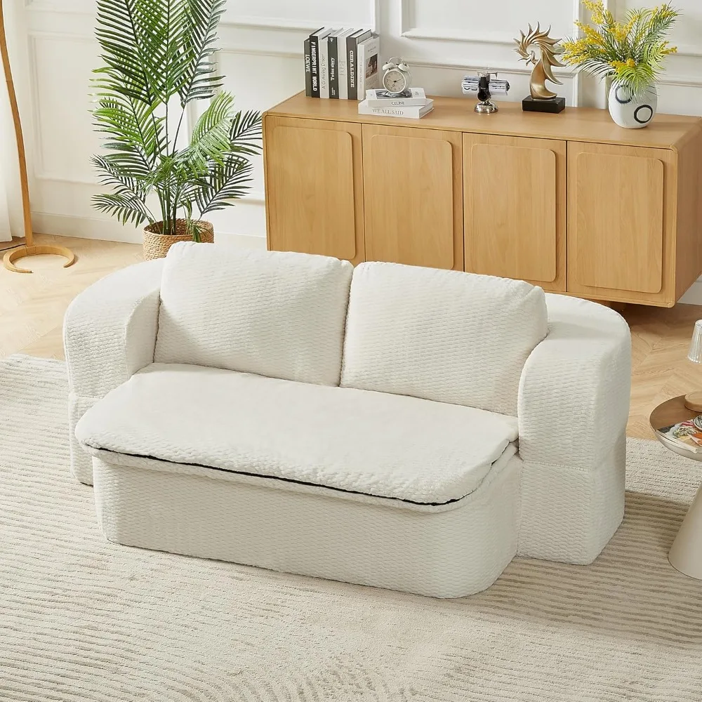 Convertible Sofa Bed with Cushioned Seat, Plush Folding Sleeper Couch, Thick Backrest, Versatile 74.8-Inch Furniture for Comfort