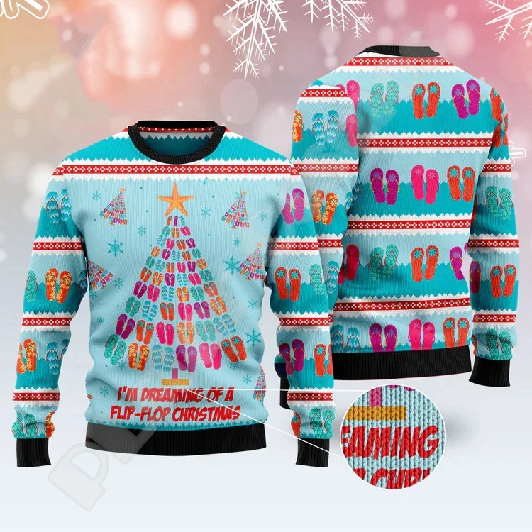 

Christmas Knitted Sweater Graffiti Tattoo Retro Vintage Sweatshirts 3DPrint Unisex Pullover Harajuku Casual Funny Long Sleeve 14