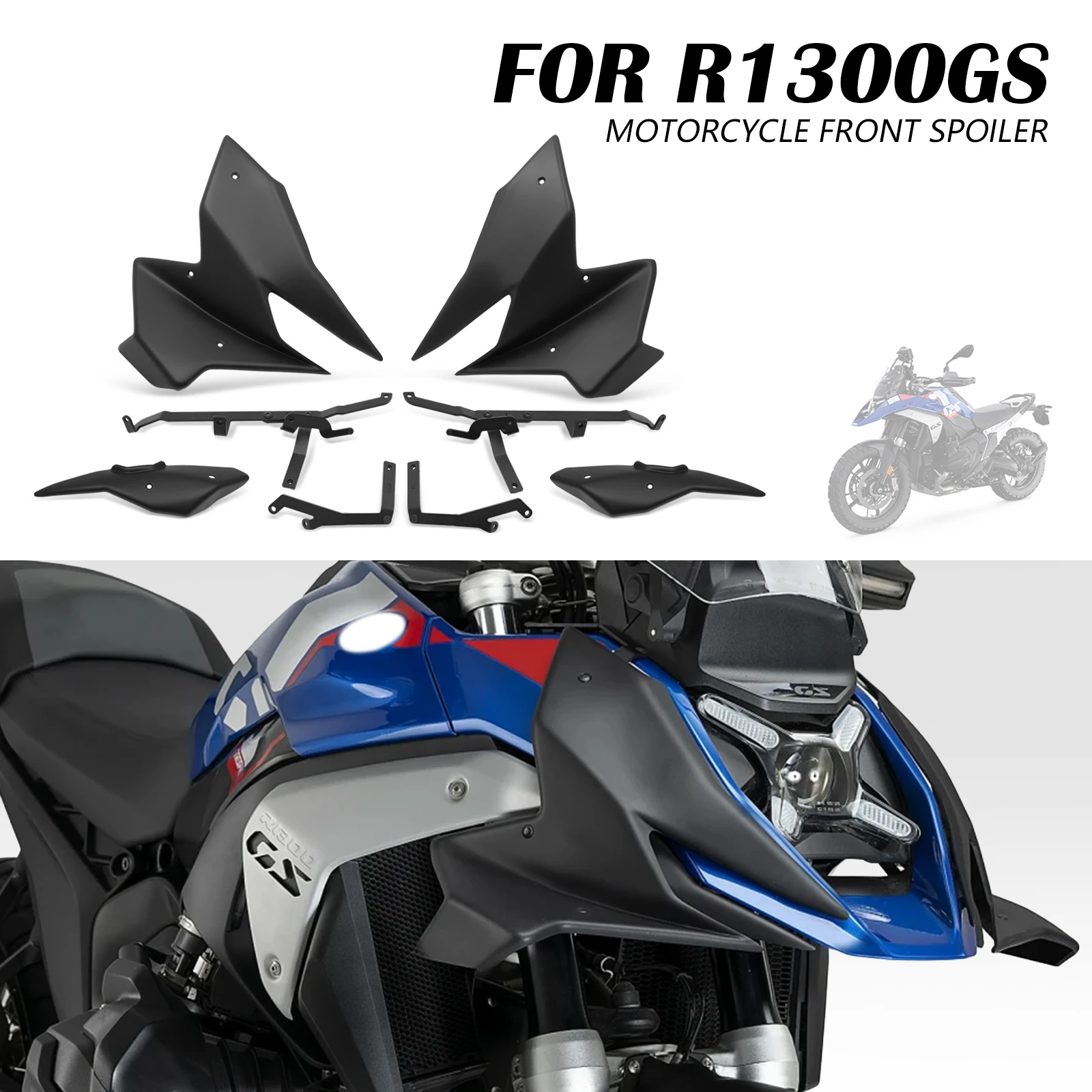 

Winglet Aerodynamic GP Wing Deflector Front Spoiler Motorcycle Fairing Side Wing For BMW R1300GS 2023 2024 2025 2026