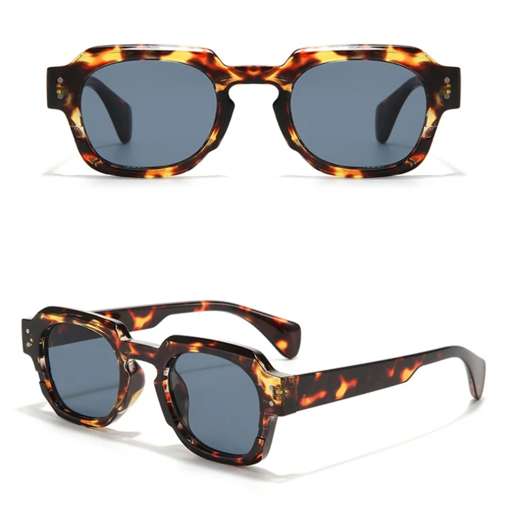 نظارات شمسية مخصصة بإطار مربع UV400 للجنسين للنساء والرجال، بيان الموضة للارتداء اليومي #4