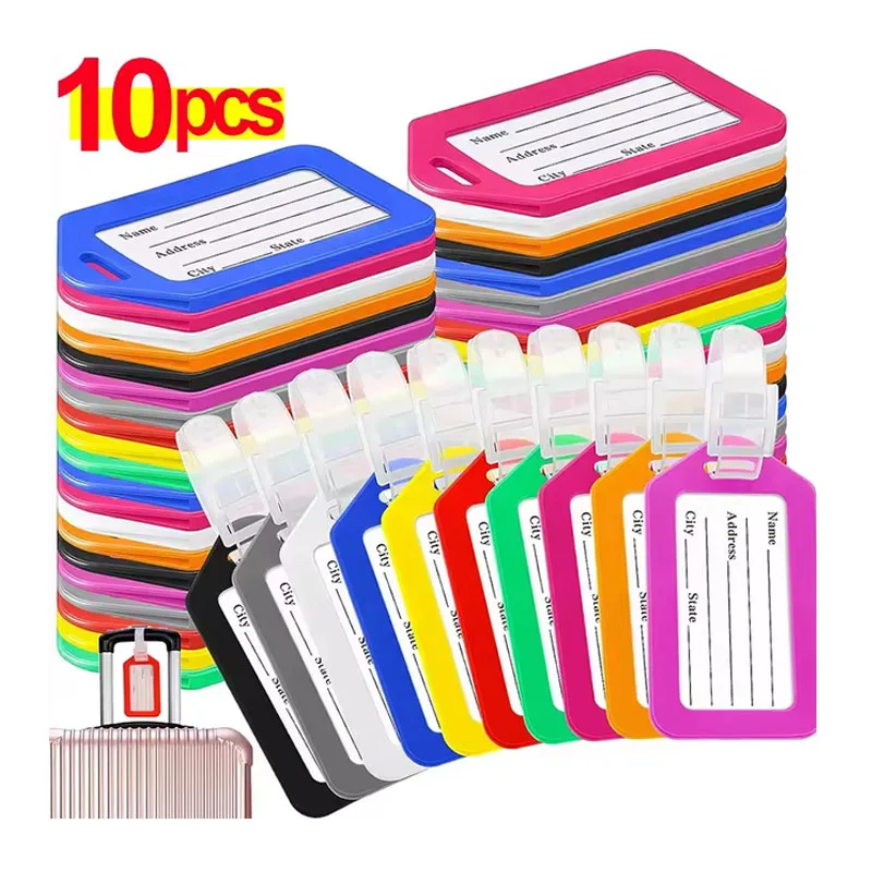 1/10PCS Luggage Tag Boarding Shipping Plastic Baggage Tags Travel Accessory Women Men Suitcase ID Address Name Holder Bag Label