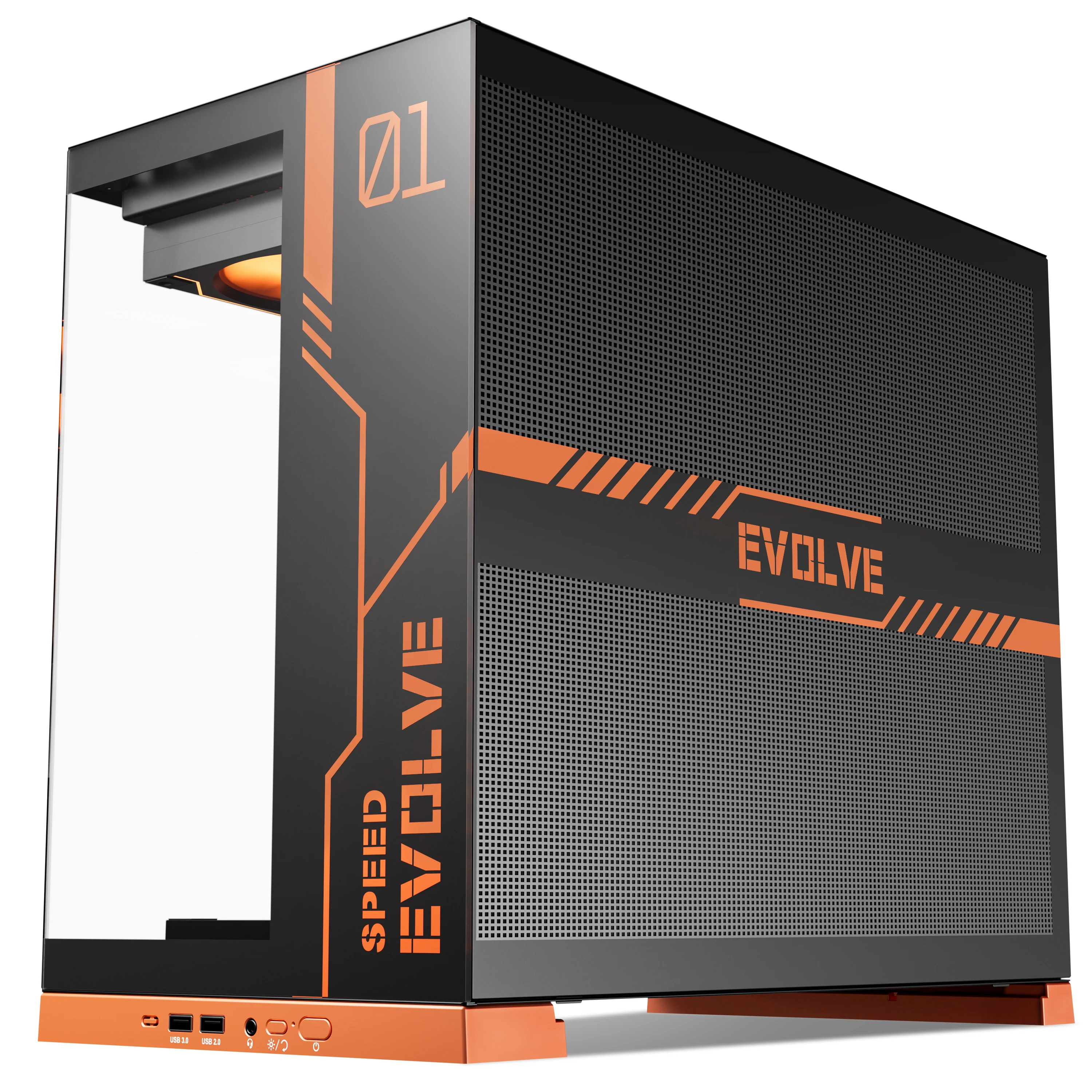 YINER GQ 01 Computer Case Column-less Sea View Room for Back-Placed ATX Motherboard with 360 Degree Water Cooling Support - view 3