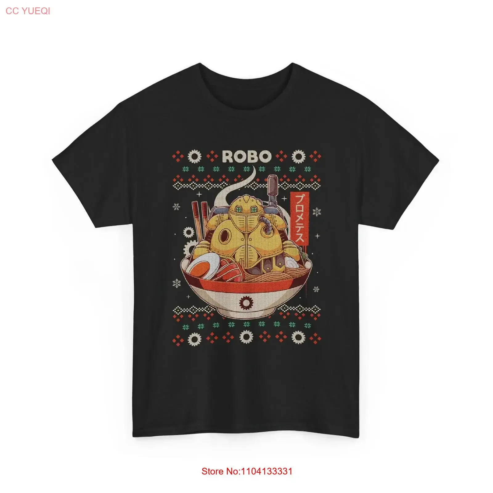 Robo Ramen Christmas T Shirt Chrono Trigger Video Game Xmas tee vintage Washed designer clothes Slightly Soft homme Stretched