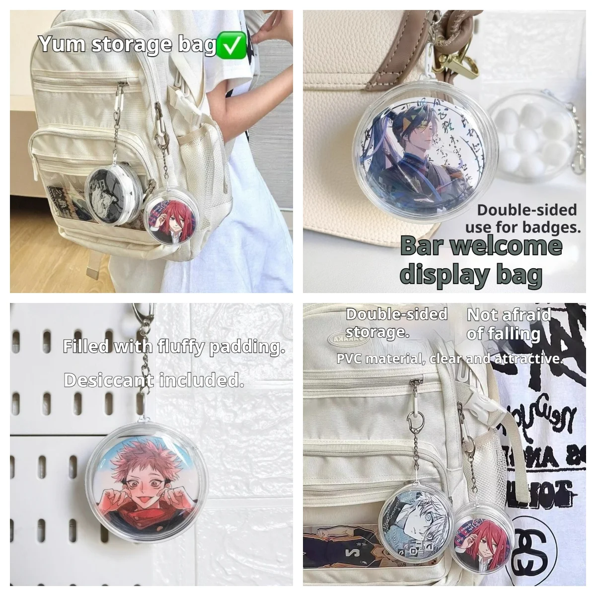Funda protectora para hornear, colgante Circular para hornear, bolsa colgante transparente, insignia de doble cara, artefacto de exhibición resistente a los arañazos