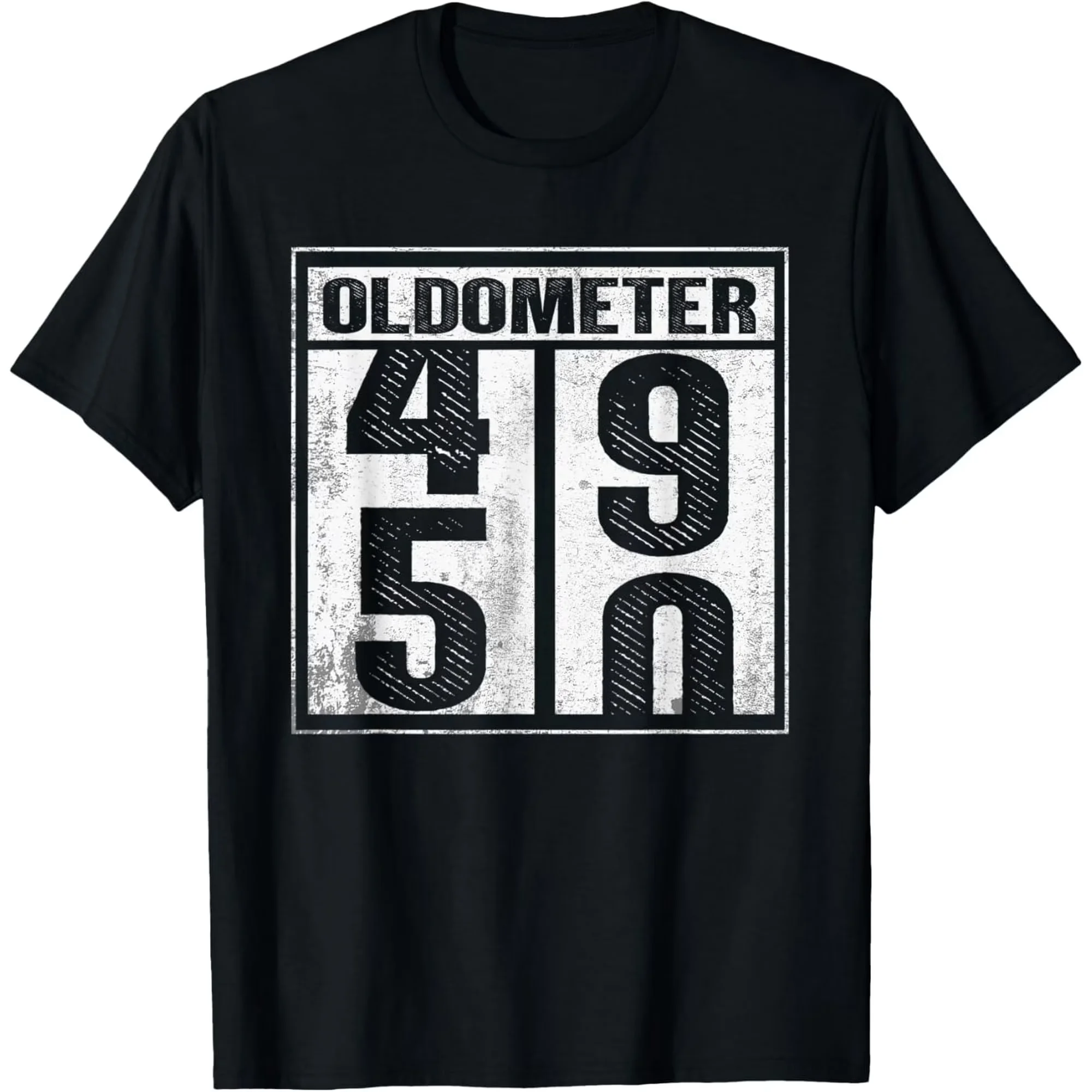 Oldometer 49-50 50th Birthday Funny Gift Men T Shirt Women Cotton Tee Summer Spring Novelty Humor Streetwear Oversized Top Humor