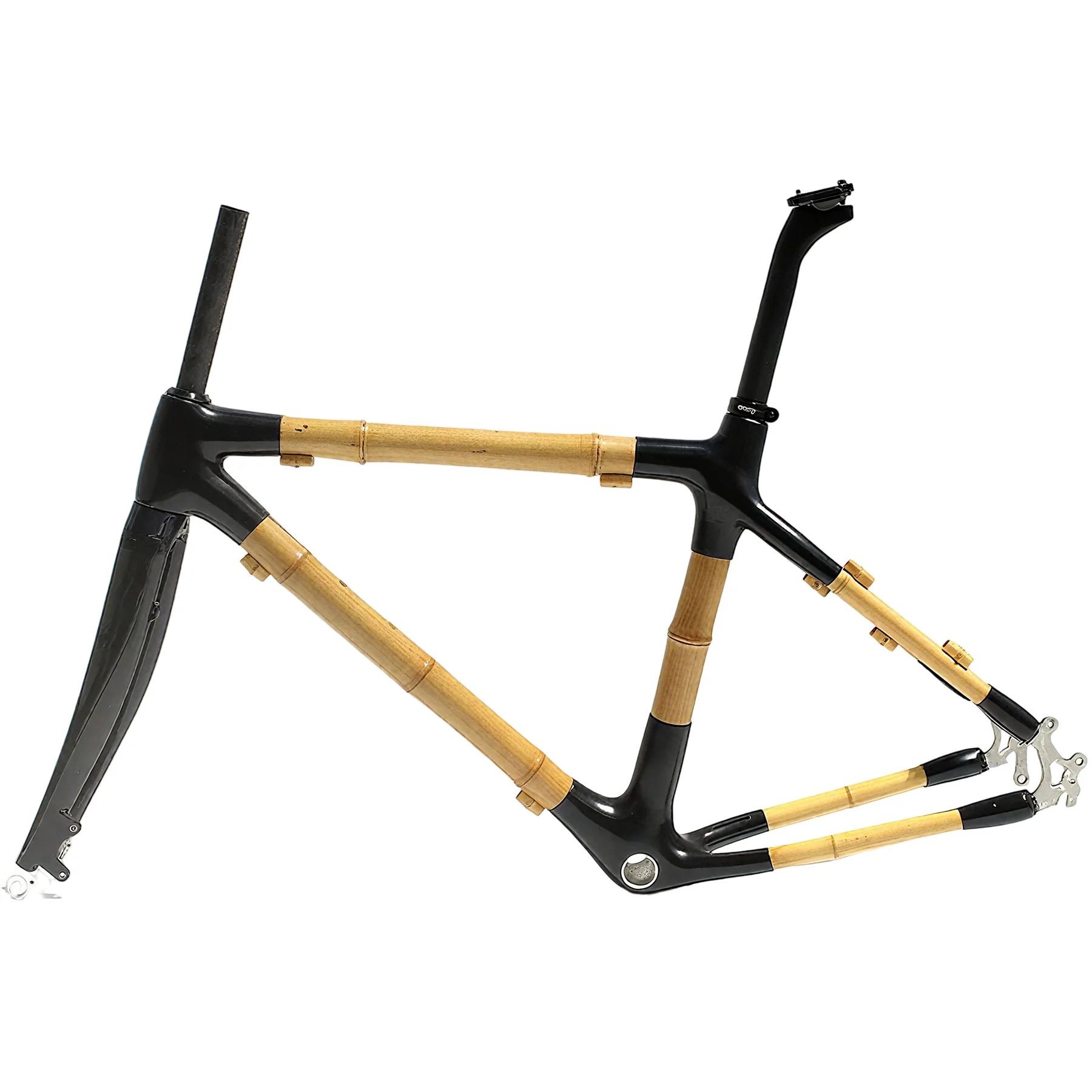 

Naturefly Bamboo Gravel Frame Disc Road Bicycle Frameset Bike Parts City Cycling Black 135 QR FBR-617700c