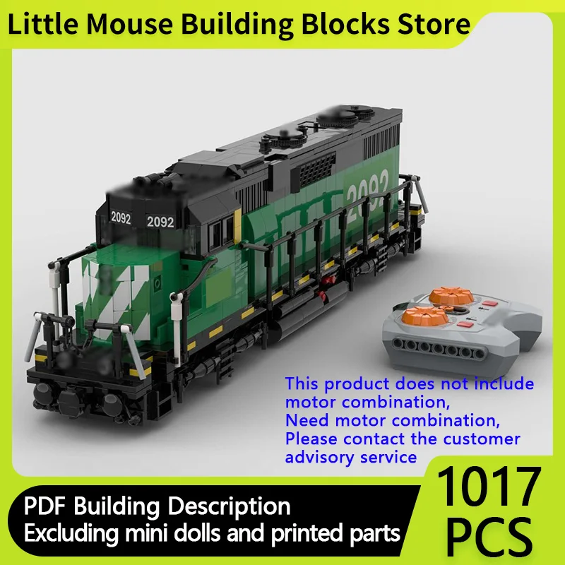 City Car Model MOC Building Bricks GP38-2 Diesel Locomotive Motorized Train Modular Technology Children Gifts Assemble Toys Suit
