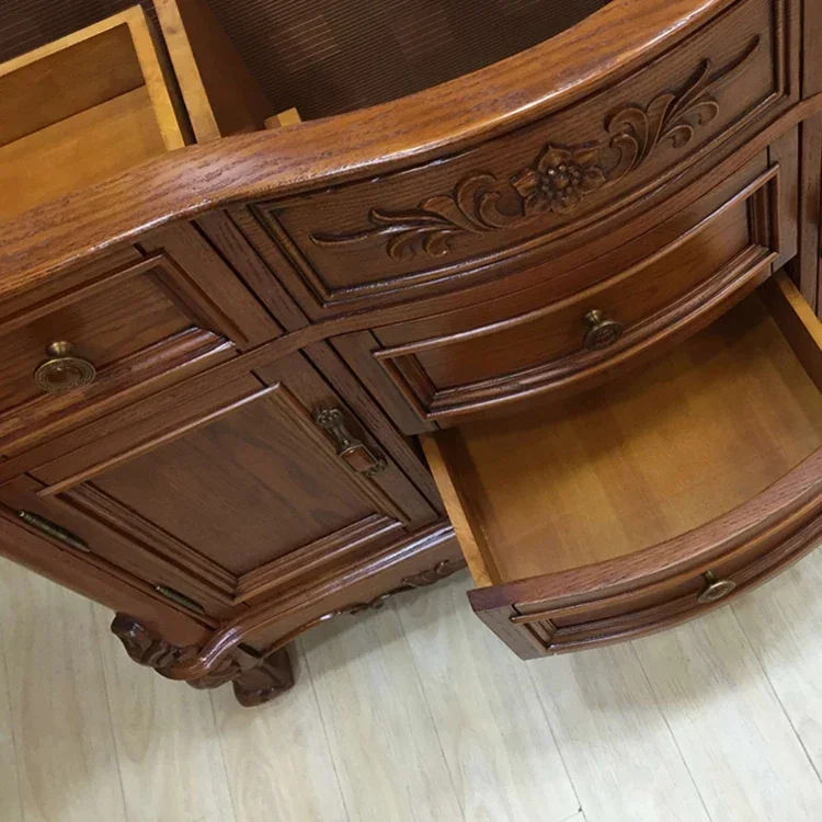 European bathroom cabinet red oak floor bathroom cabinet solid wood sink marble washbasin antique bathroom cabinet