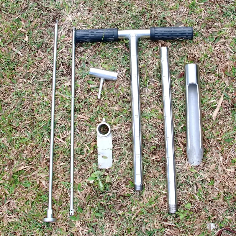 Stainless Steel Soil Probe Sampler with Ejector and Foot Pedal Golf Products Lawn Analysis Tool for Soil Sampling Auger