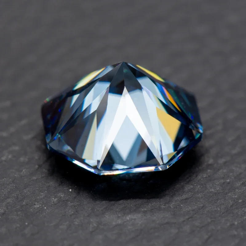 Moissanite Octagon 8 Arrows Special Cutting Royal Blue Primary Colour Charms Beads for DIY Jewelry Making with GRA Certificate