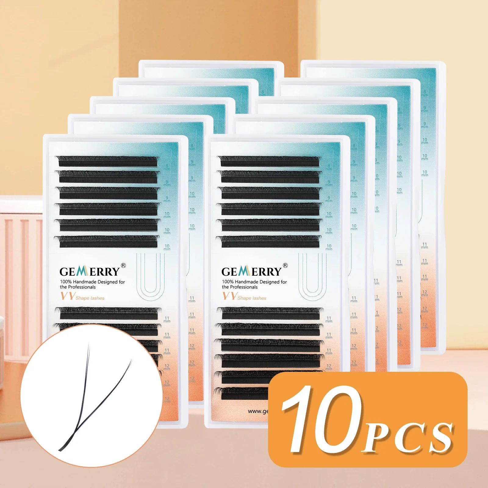 10 Uds YY extensión de pestañas doble punta fácil volumen de ventilador pestañas Curl C/D pestañas postizas para belleza profesional envío gratis