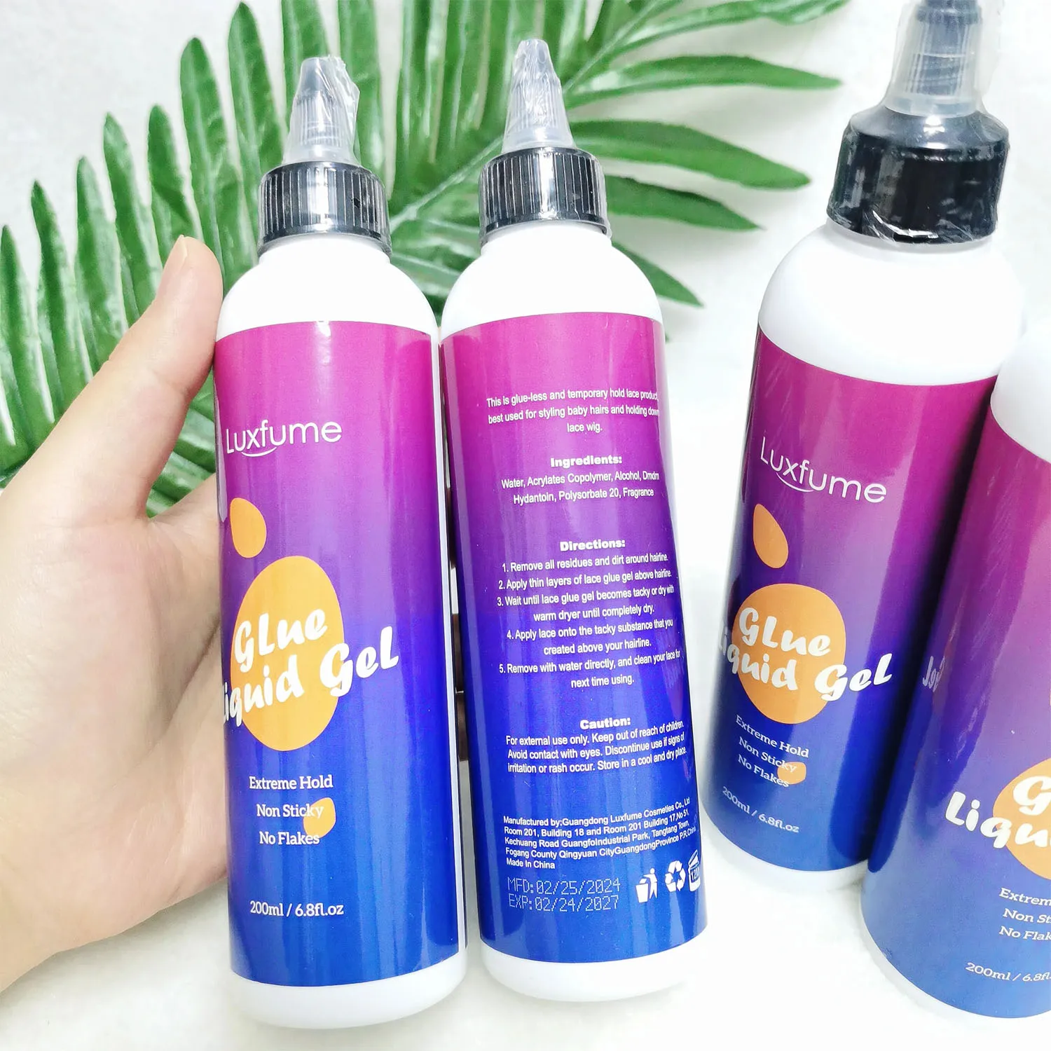 Cola gel líquido invisível peruca adesivo claro borda controle estilo gel para o cabelo do bebê controle de borda renda cola gel forte segurar