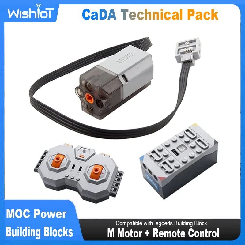 CaDA Technical Motor Parts Upgrade M Motor Remote Controller MOC Power Functions Mechanical Compatible with Legoeds