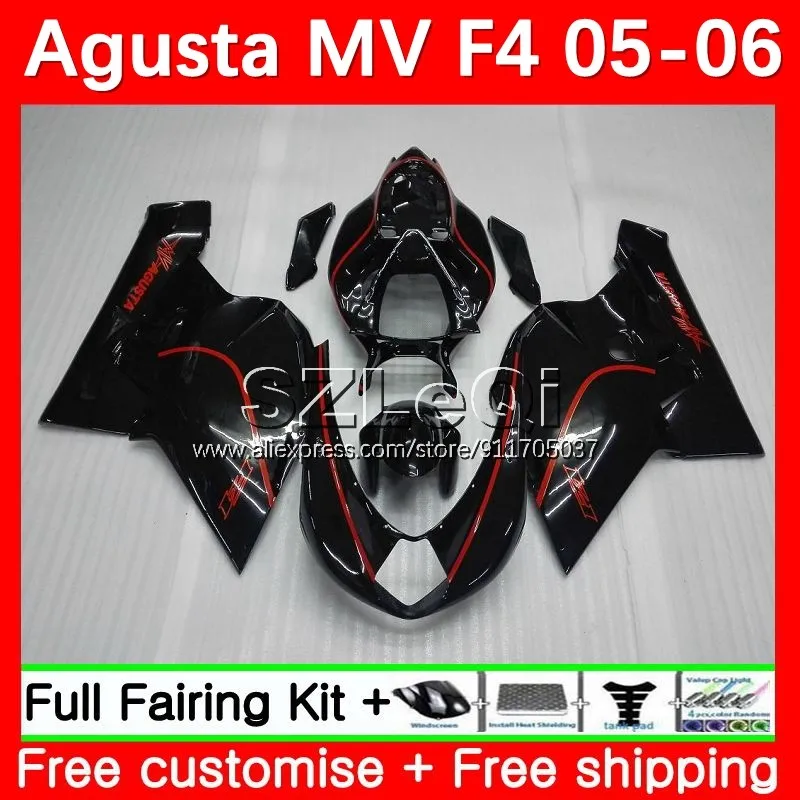 Body + Decal For Agusta MV F4 R312 750S 1000 R 750 1000CC 1000R Red line hot 05 06 20No.4 MVF4 312 1078 1+1 2005 2006 Fairings