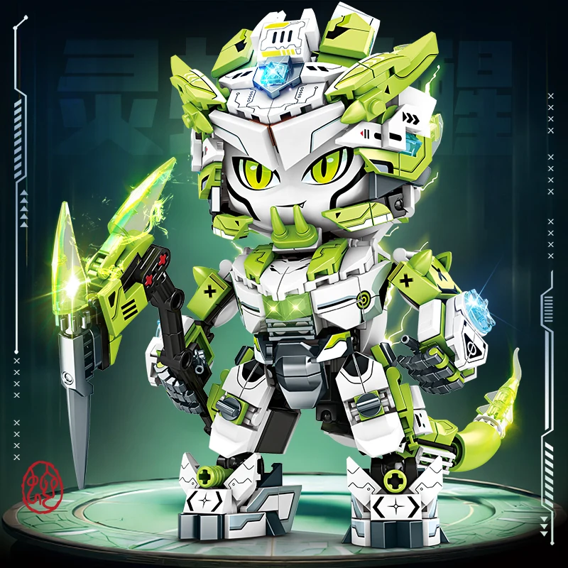 2025 New Wave Panda Mecha Modello animale Building Blocks Giocattolo Display Ragazzo Ragazza Regalo Giocattolo di assemblaggio per bambini