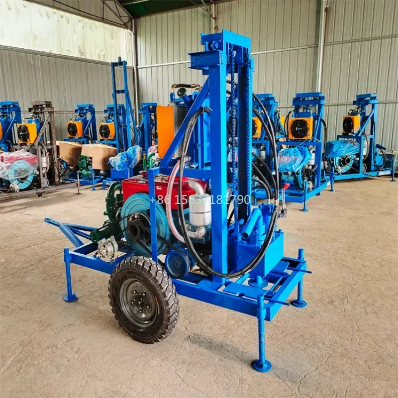 Best Selling Drilling Rig Machine 100m 50m Gasoline Hydraulic Crawler Mounted Borehole Water Well Drilling Rig Machine for USA