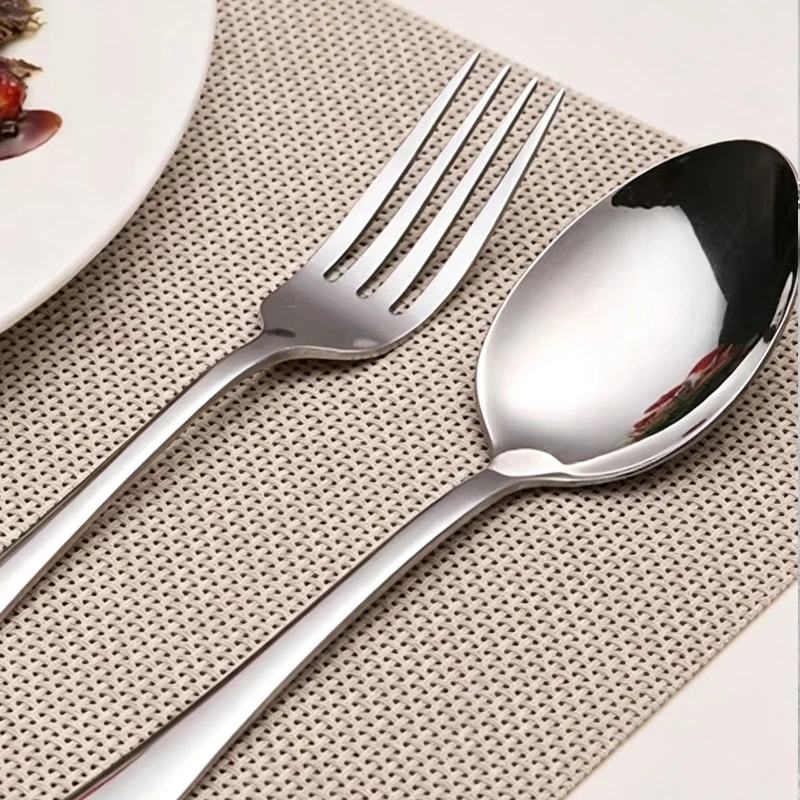 2/4/6pcs1010 Stainless Steel Spoon Fork Set, Simple and Beautiful, Dishwasher Safe and Necessary for Every Household. view 4