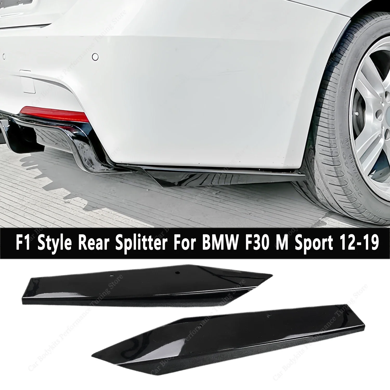 F1 Style Rear Bumper Diffuser Side Splitter Trim for BMW F30 320i 325i 330i 330d 340i M Sport 2012-2019 Bodykits Tuning