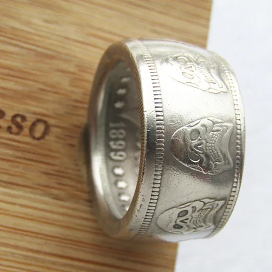 RG(05)90% Silver US Hobo Morgan Dollar Silver Coin Ring Handmade In Sizes 7-16