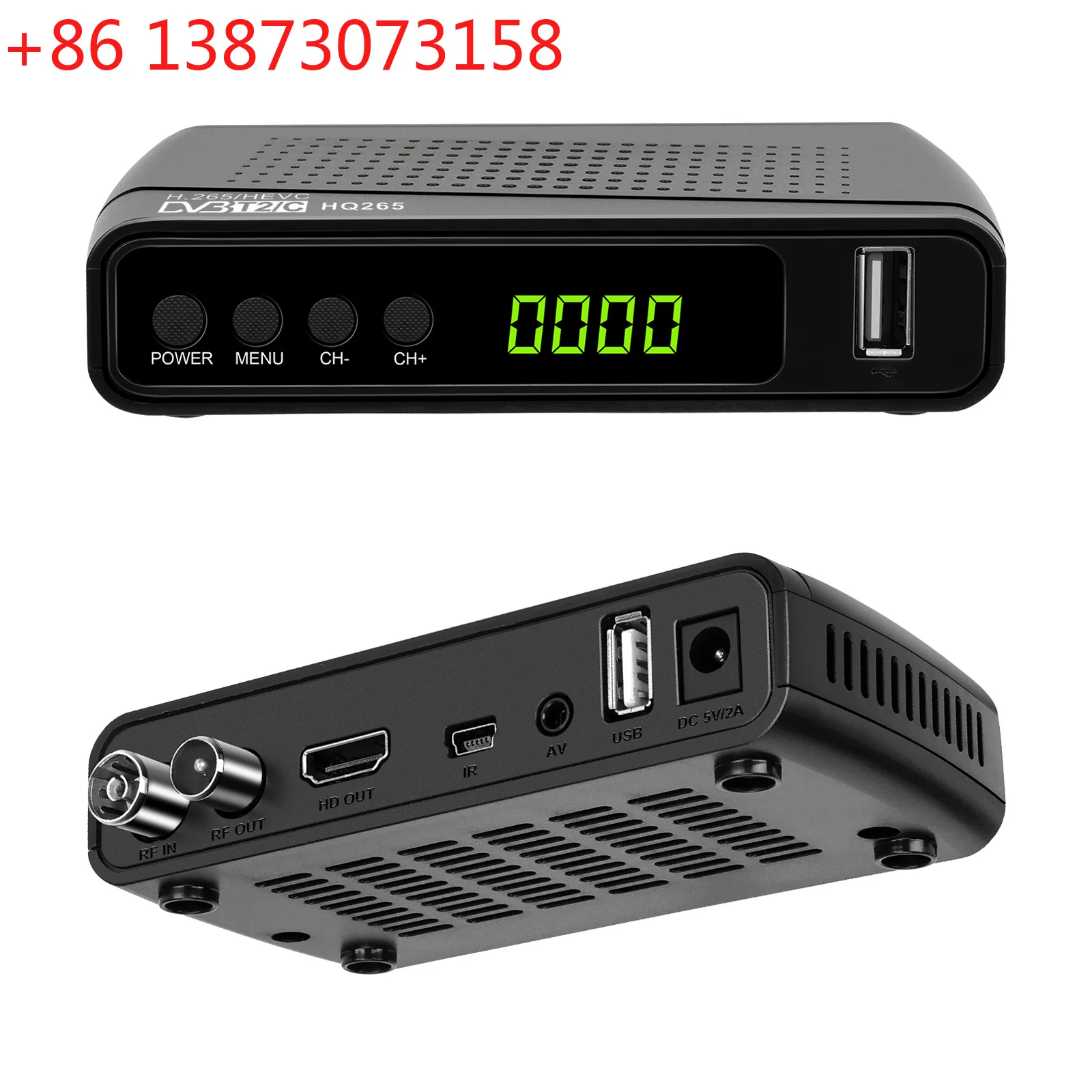 HQ265 DVB-T2 H.265 Satellite TV Receiver 1080P DVB-T2 PVR TV Tuner Full HD 1080P Free To Air Receiver for Europe Spain France
