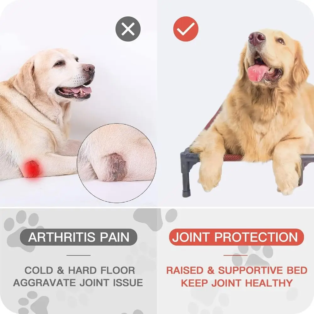 Cama Refrescante para Cães Médios com Malha Teslin, Cama Portátil Impermeável para Uso Interno/Externo, Grande, 36x30x7 Polegadas, Azul