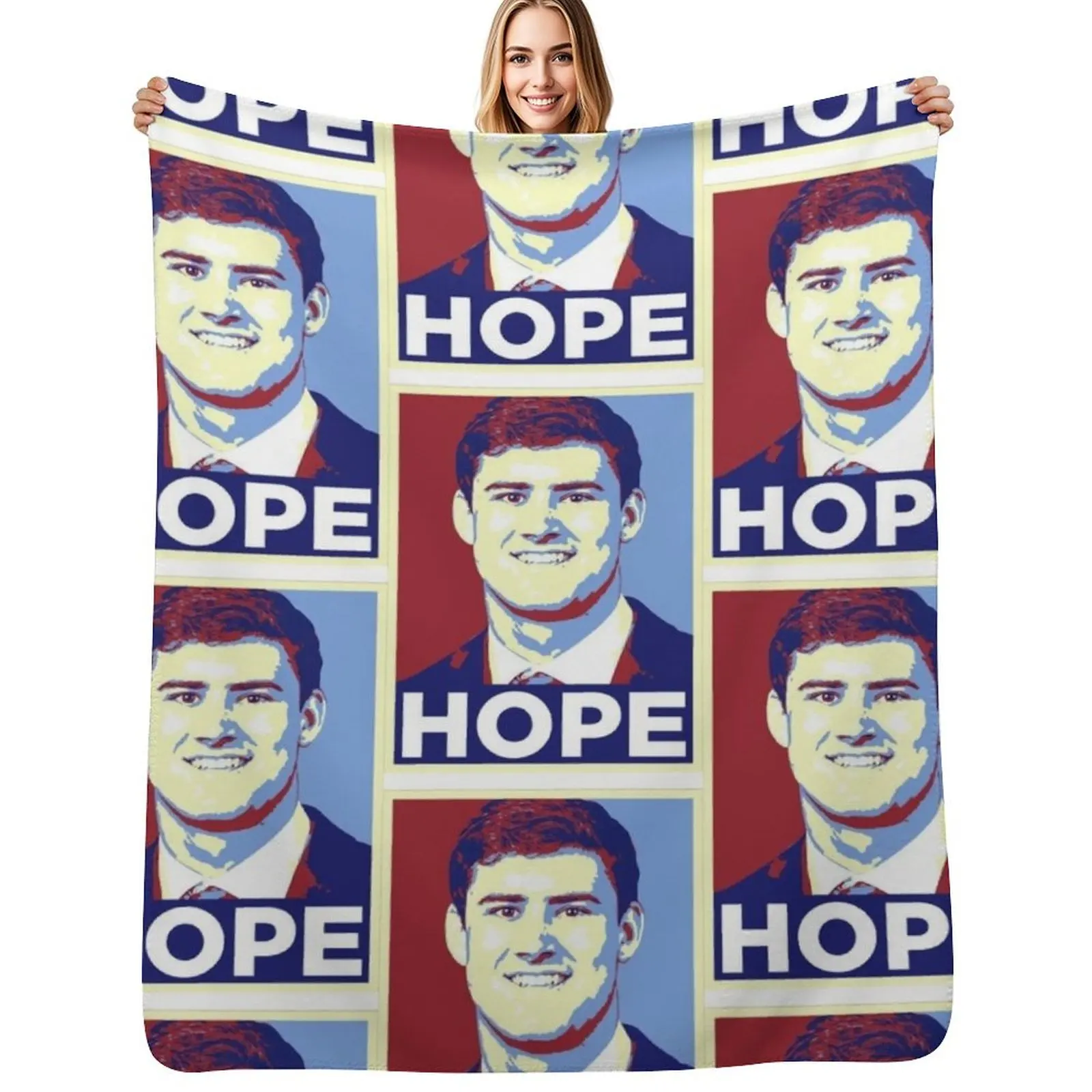 Couverture en fausse fourrure douce et chaude pour lit, motif Daniel Jones Hope New York Football Draft Pick