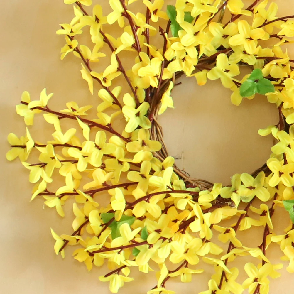 

Simulated Forsythia Wreath Artificial Plants Home Decor Garland Door Hanging Spring Indoor Outdoor Wall Fireplace Gift