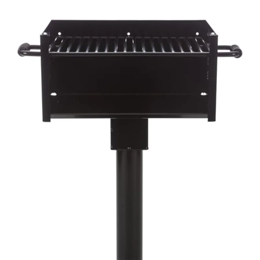 

Коммерческий парковый гриль из высокопрочной стали, решетка для приготовления пищи 300 кв. дюймов, вращающаяся на 360° стойка, черный, сделано в США