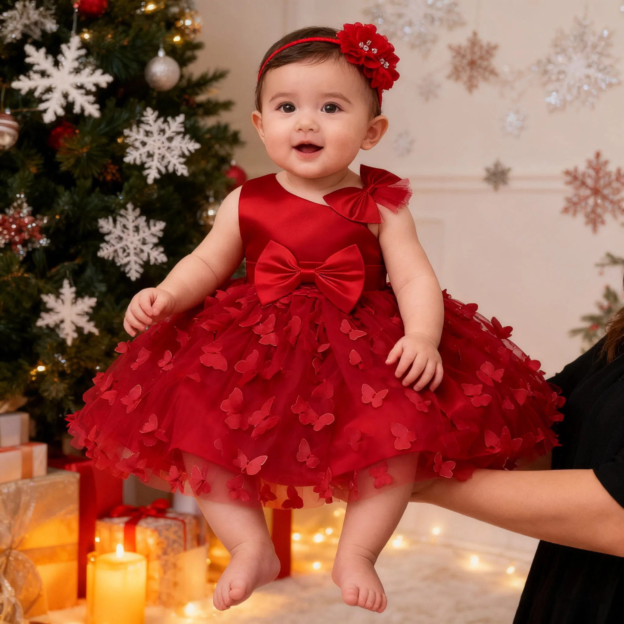 

3M-24months Baby Girl Ruffle Lace Backless Pageant Dress Christmas Party Dresses Toddler Tutu Vestidos Gown Flower Party Dresses