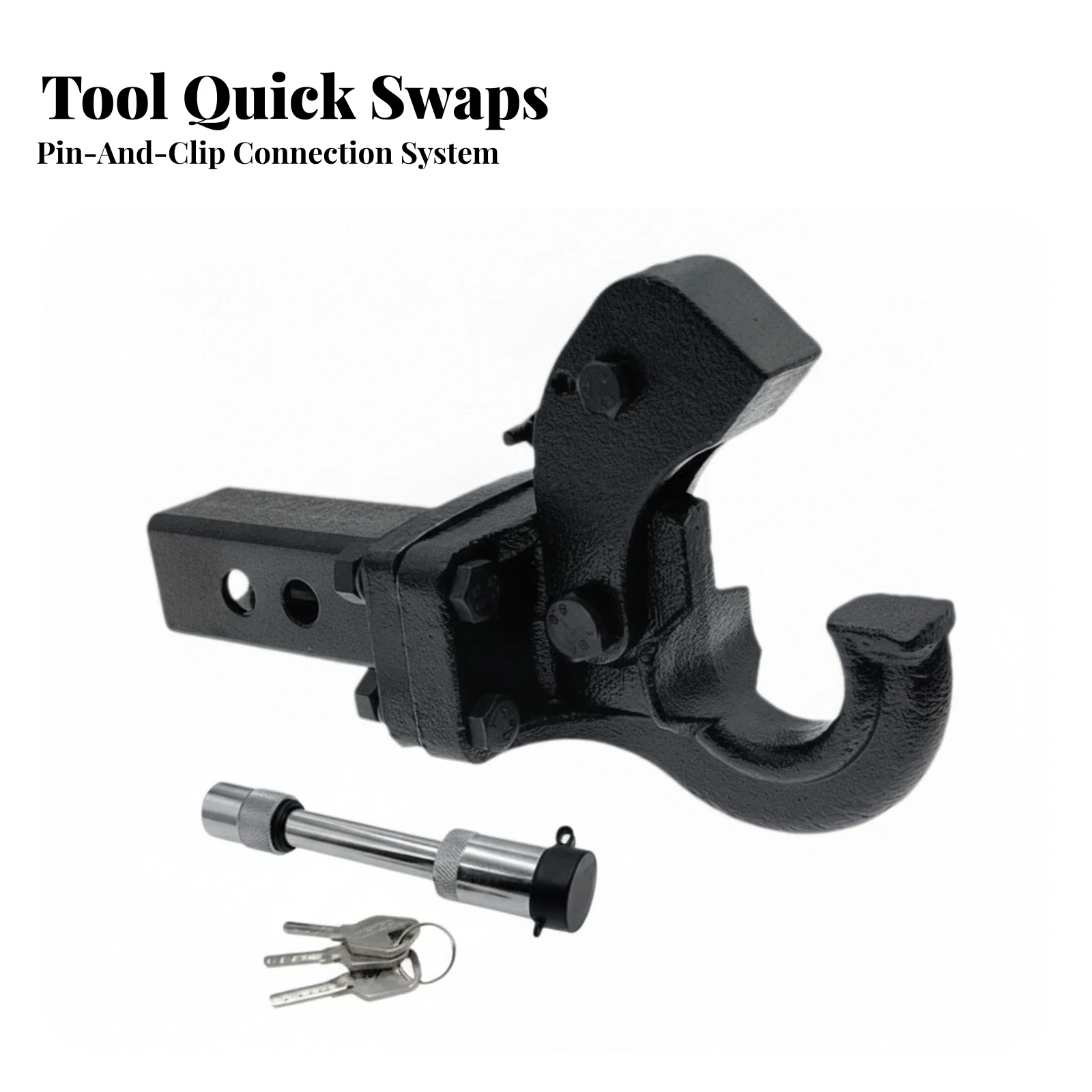 Hitch Arm with Hook Heavy-Duty Trailer Hitch Arm Hardware Rugged for Truck Owners, Vehicle Recovery