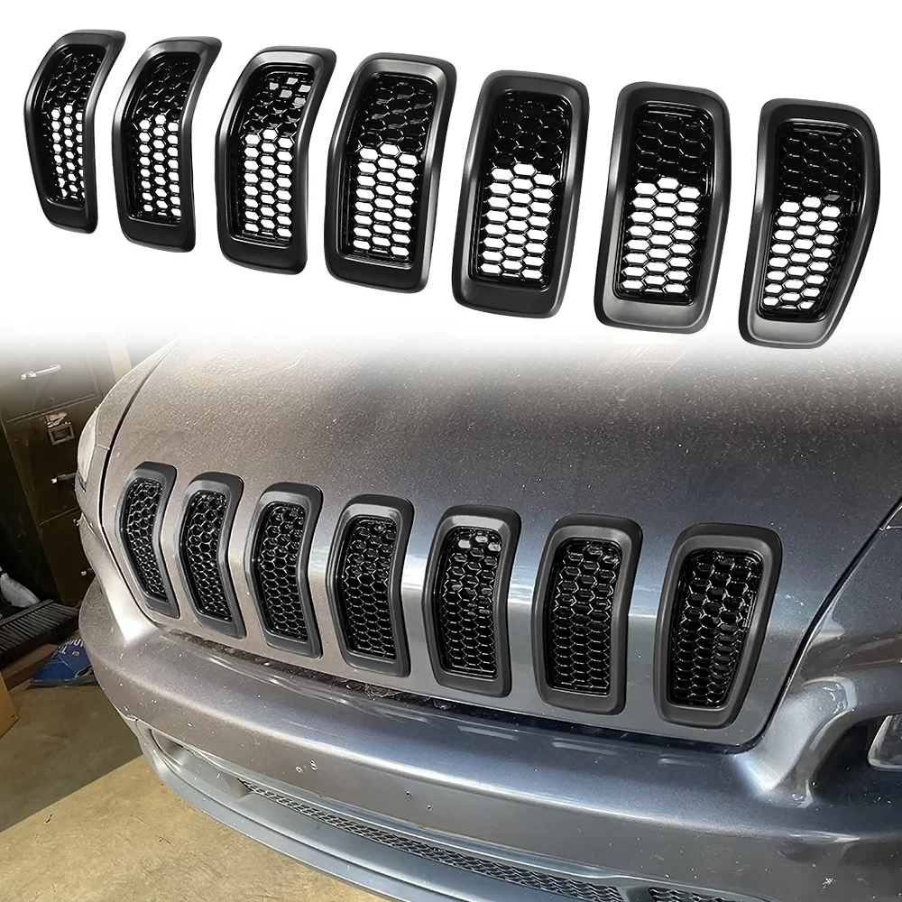 Car High Quality Front Inlet Grille Bumper Mesh Inserts Fit ForJeep Cherokee 2014-2018 Exterior Replacement Kits